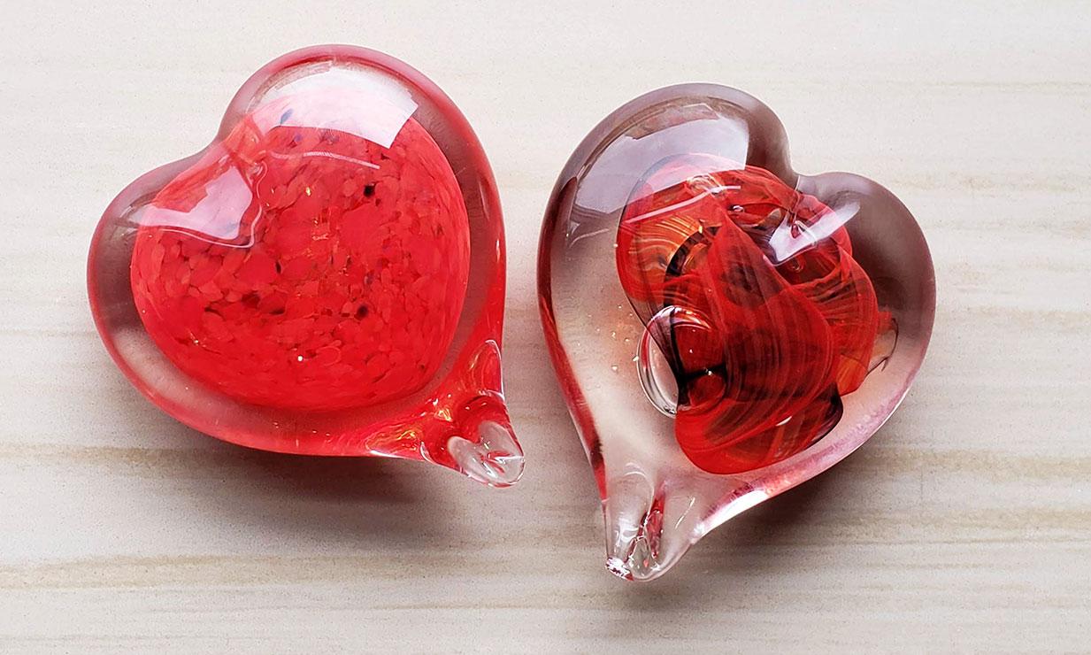 Magnet Red Glass Hearts